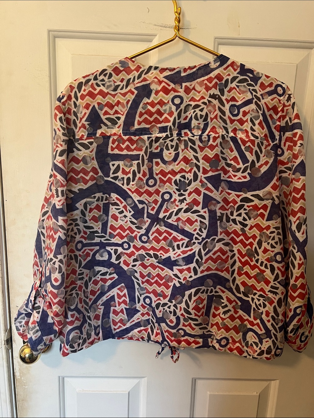 Ruby Rd. Red, Navy & White Printed Button-Front Jacket - Picture 3 of 3